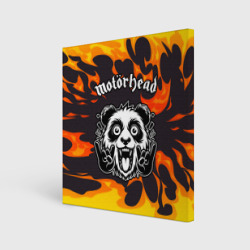 Холст квадратный Motorhead рок панда и огонь