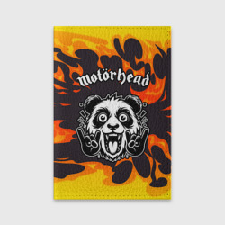 Обложка для паспорта матовая кожа Motorhead рок панда и огонь