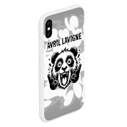 Чехол для iPhone XS Max матовый Avril Lavigne рок панда на светлом фоне - фото 2