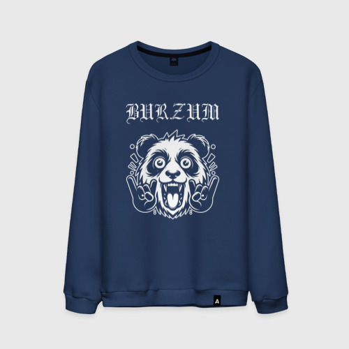 Мужской свитшот из хлопка с принтом Burzum rock panda, вид спереди №1