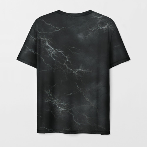 Мужская футболка 3D Светлая молния на черном, цвет 3D печать - фото 2