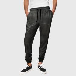 Потертый текстурный черный фон – Мужские брюки 3D с принтом купить