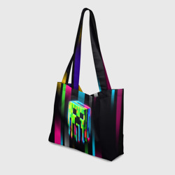 Пляжная сумка 3D Неоновый Крипер - Майнкрафт - фото 2