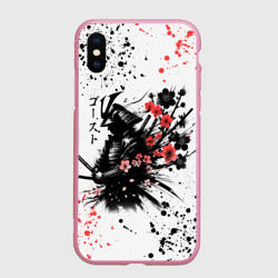 Чехол для iPhone XS Max матовый Ghost of Tsushima - sakura samurai ghost
