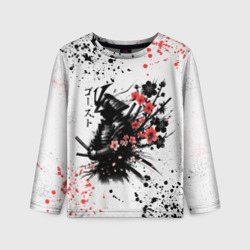 Детский лонгслив 3D Ghost of Tsushima - sakura samurai ghost