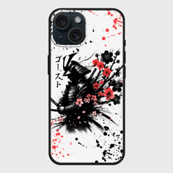 Чехол силиконовый для Apple iPhone 15 матовый Ghost of Tsushima - sakura samurai ghost