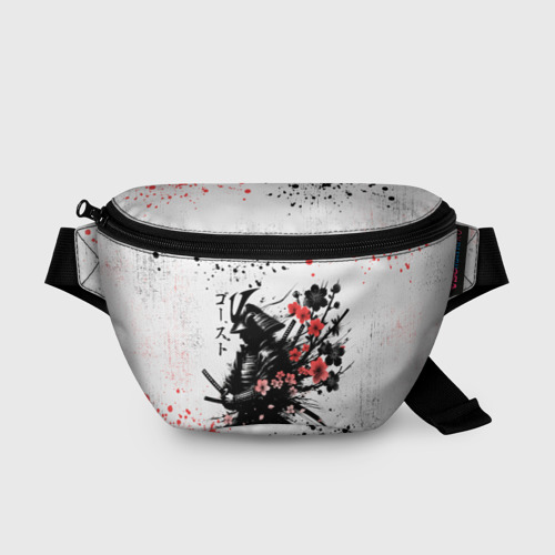 Поясная сумка 3D с принтом Ghost of Tsushima - sakura samurai ghost, вид спереди #2