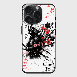 Чехол силиконовый для Apple iPhone 15 Pro матовый Ghost of Tsushima - sakura samurai ghost