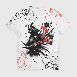 Мужская футболка 3D Ghost of Tsushima - sakura samurai ghost