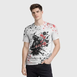 Мужская футболка 3D Ghost of Tsushima - sakura samurai ghost - фото 2