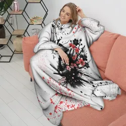 Плед с рукавами Ghost of Tsushima - sakura samurai ghost - фото 2