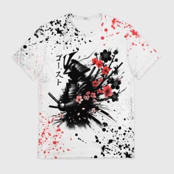 Мужская футболка 3D Ghost of Tsushima - sakura samurai ghost