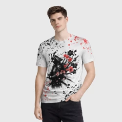 Мужская футболка 3D Ghost of Tsushima - sakura samurai ghost - фото 2