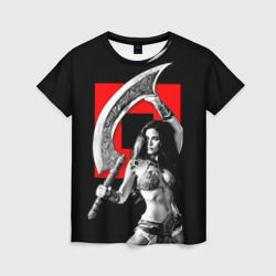 Женская футболка 3D Амазонка с ятаганом