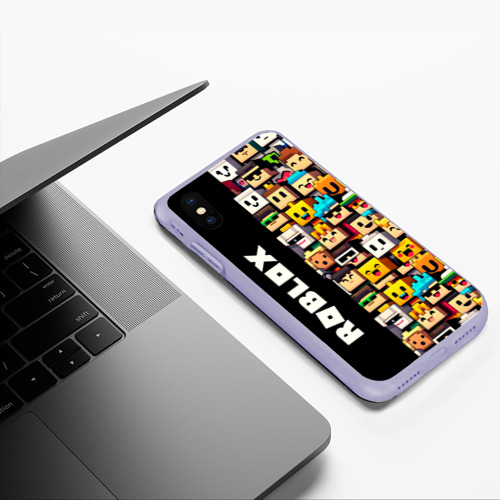 Чехол для iPhone XS Max матовый Roblox - game, цвет светло-сиреневый - фото 5