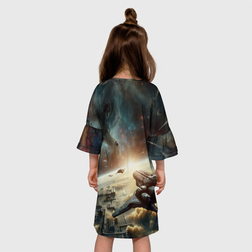 Детское платье 3D Масс эффект - космос, цвет 3D печать - фото 5