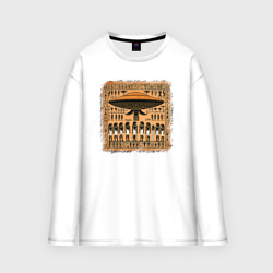 Мужской лонгслив oversize хлопок НЛО на египетском папирусе