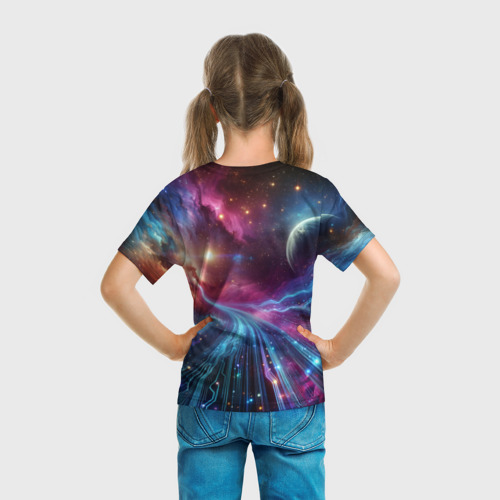 Детская футболка 3D с принтом Mass Effect - N7, вид сзади #2