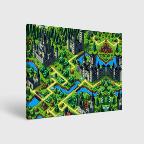 Холст прямоугольный Heroes of Might and Magic - pixel map