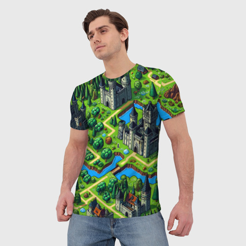 Мужская футболка 3D Heroes of Might and Magic - pixel map, цвет 3D печать - фото 3
