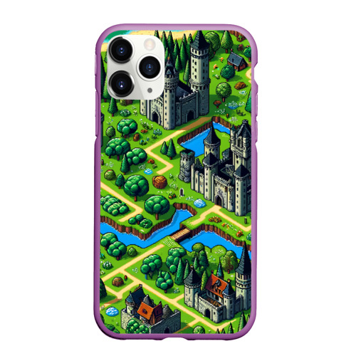 Чехол для iPhone 11 Pro Max матовый Heroes of Might and Magic - pixel map, цвет фиолетовый