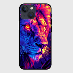 Чехол для iPhone 13 mini Неоновый светящийся лев