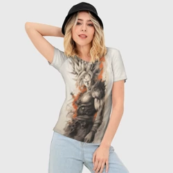 Женская футболка 3D Slim Super Saiyan Goku - фото 2