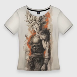 Женская футболка 3D Slim Super Saiyan Goku