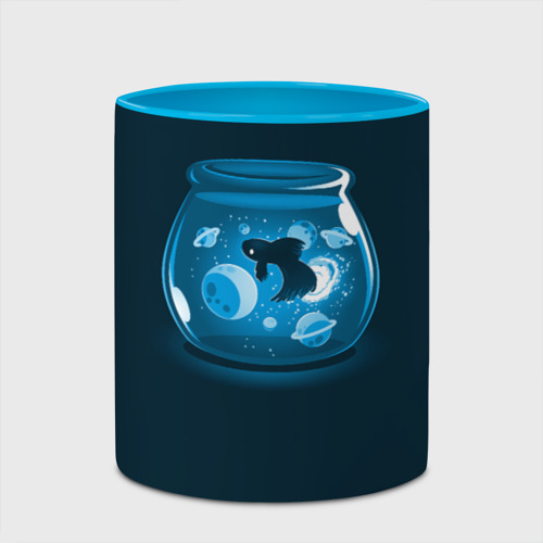 Кружка с полной запечаткой Космический аквариум, цвет белый + небесно-голубой - фото 4