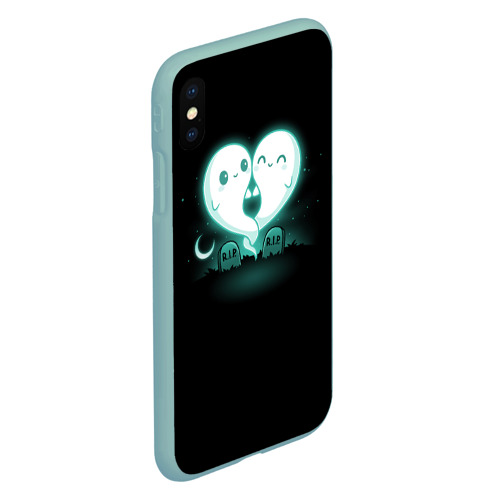 Чехол для iPhone XS Max матовый Призрачная любовь, цвет мятный - фото 3