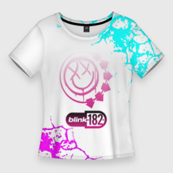 Женская футболка 3D Slim Blink 182 неоновые краски