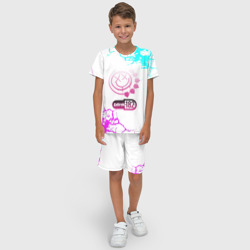 Детский костюм с шортами 3D Blink 182 неоновые краски - фото 2