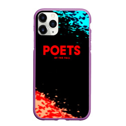 Чехол для iPhone 11 Pro Max матовый Poets of the fall краски брызги