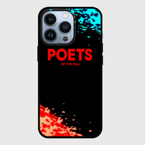 Чехол для iPhone 13 Pro с принтом Poets of the fall краски брызги, вид спереди #2