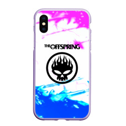 Чехол для iPhone XS Max матовый The Offspring неоновая абстракция