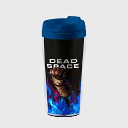 Термокружка-непроливайка Dead space неоновый огонь и рука
