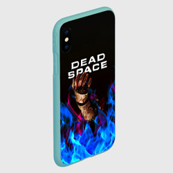 Чехол для iPhone XS Max матовый Dead space неоновый огонь и рука - фото 2