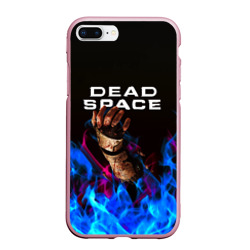 Чехол для iPhone 7Plus/8 Plus матовый Dead space неоновый огонь и рука