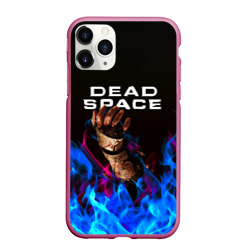 Чехол для iPhone 11 Pro Max матовый Dead space неоновый огонь и рука