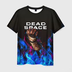 Мужская футболка 3D Dead space неоновый огонь и рука