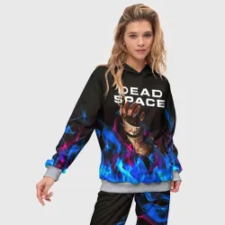 Женский костюм с толстовкой 3D Dead space неоновый огонь и рука - фото 2