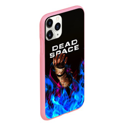 Чехол для iPhone 11 Pro Max матовый Dead space неоновый огонь и рука - фото 2