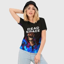 Женская футболка 3D Slim Dead space неоновый огонь и рука - фото 2