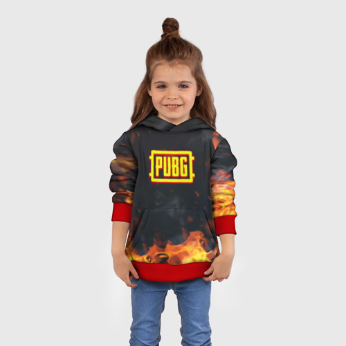 Детская толстовка 3D Pubg fire abstraction, цвет красный - фото 4