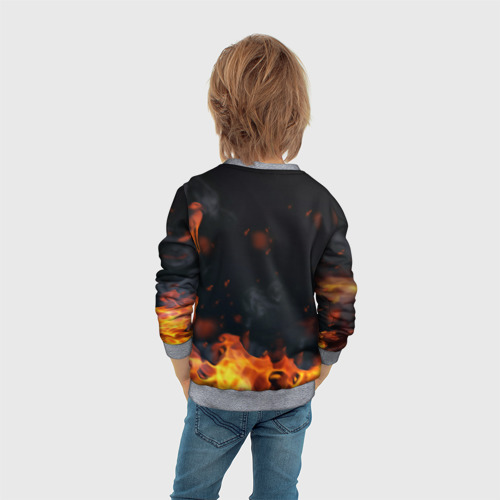 Детский свитшот 3D с принтом Pubg fire abstraction, вид сзади #2
