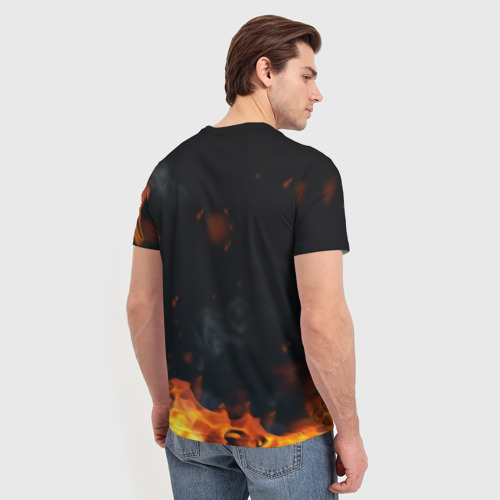 Мужская футболка 3D с принтом Pubg fire abstraction, вид сзади #2