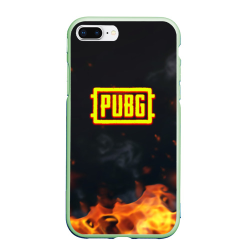 Чехол для iPhone 7Plus/8 Plus матовый с принтом Pubg fire abstraction, вид спереди #2