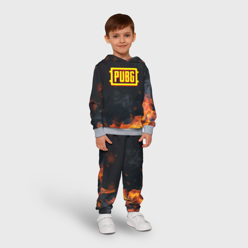 Детский костюм с толстовкой с принтом Pubg fire abstraction, фото на моделе #1