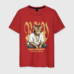 Мужская футболка хлопок Бенгальский кот репер