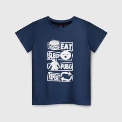 Детская футболка хлопок Eat sleep PUBG